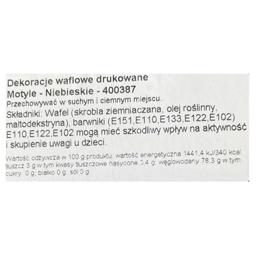 Motyle ozdoby na tort motyl waflowy dekoracje urodzinowe niebieskie mix 87 sztuk